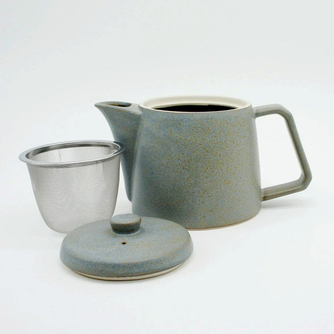 Small Ceramic Teapot with Infuser Basket Removable