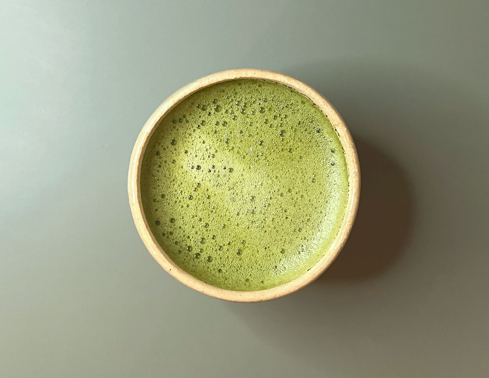 Cup of matcha with foam